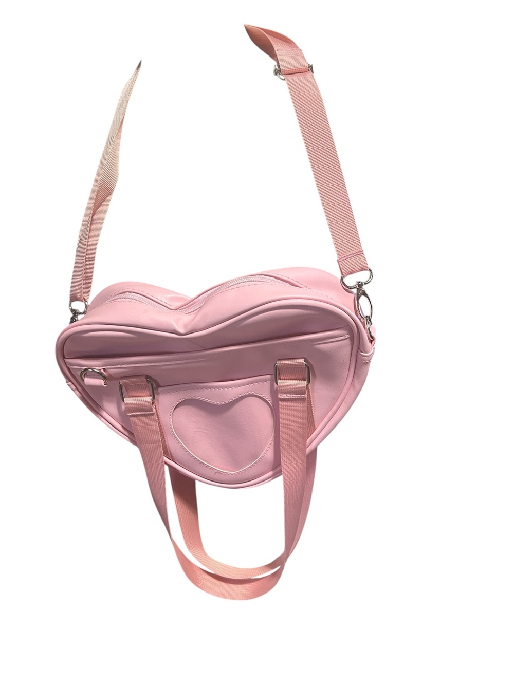 Pink Heart-Shaped Crossbody Bag - Women